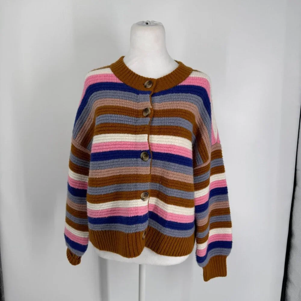 Madewell Striped Springview Sweater Cardigan Size S - Picture 2 of 13